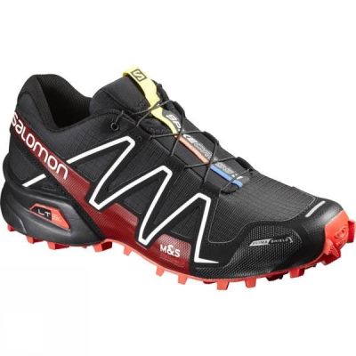 Zapatillas Running Salomon Spikecross 3 CS Hombre Negras / Rojas - Chile LPV089536